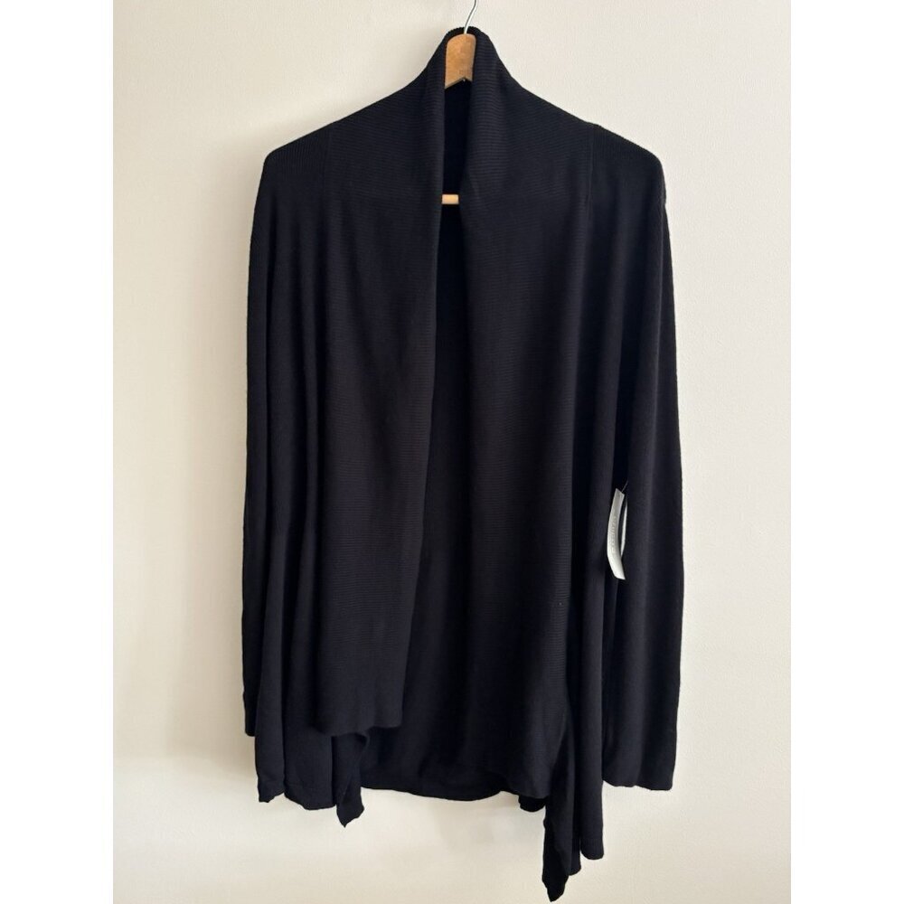 Chico’s Black Knit Drape Long Sleeve NEW Minimalist Long Sleeve Tunic Large
